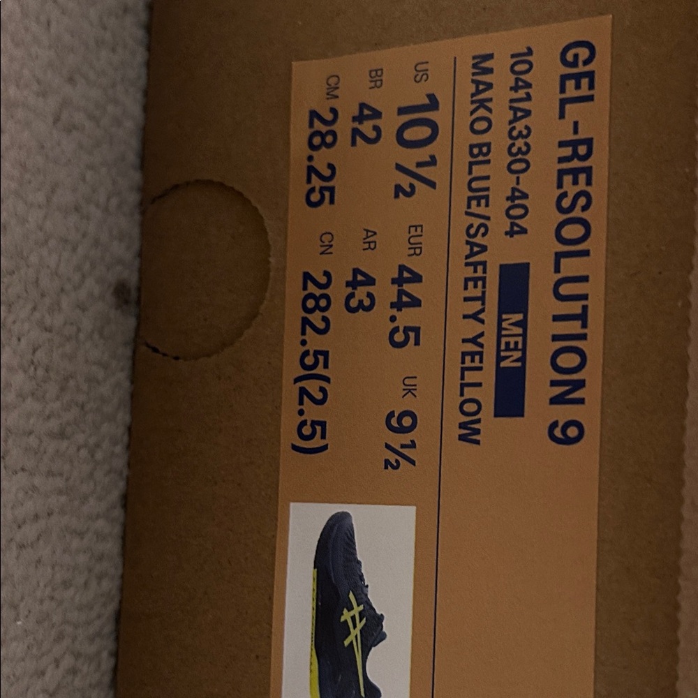 Men’s Asics Dark Blue and Bright Yellow Court Shoes - Picture 2 of 6